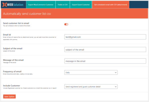 PRO Export WooCommerce customer list csv, WordPress users csv, Email customer list daily - Image 6