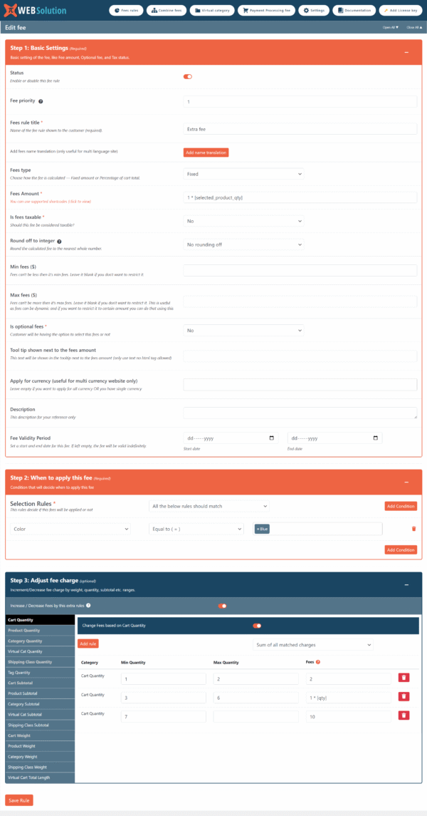 Conditional cart fee / Extra charge rule for WooCommerce - Image 3