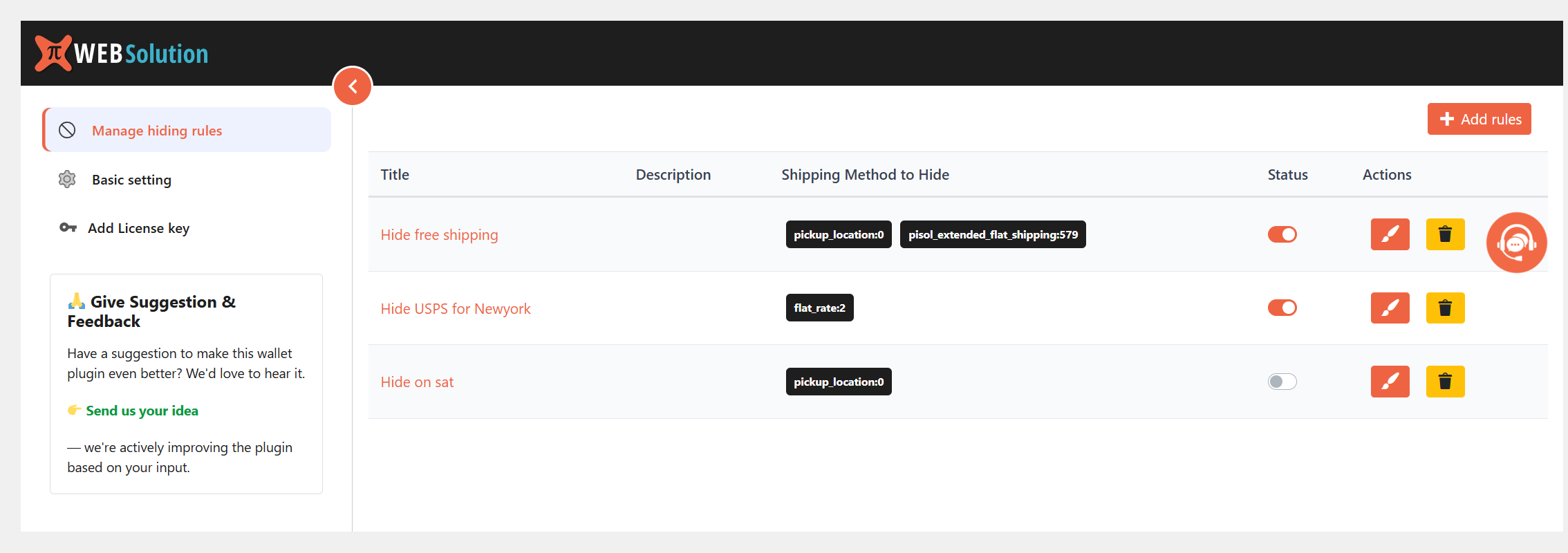 Hide Shipping Method conditionally for WooCommerce - PRO - Image 3